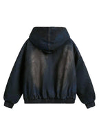 Washed Denim Fur | Hooded Jacket
