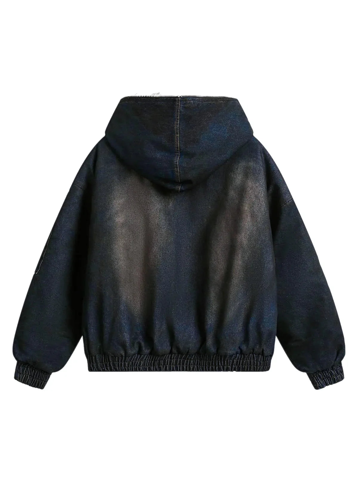 Washed Denim Fur | Hooded Jacket