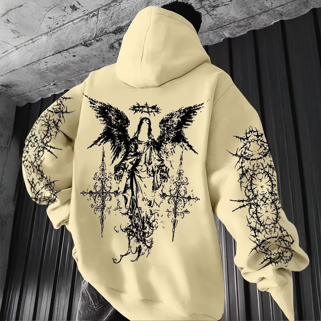 Men’s 3D Angel Wings Print Hoodie