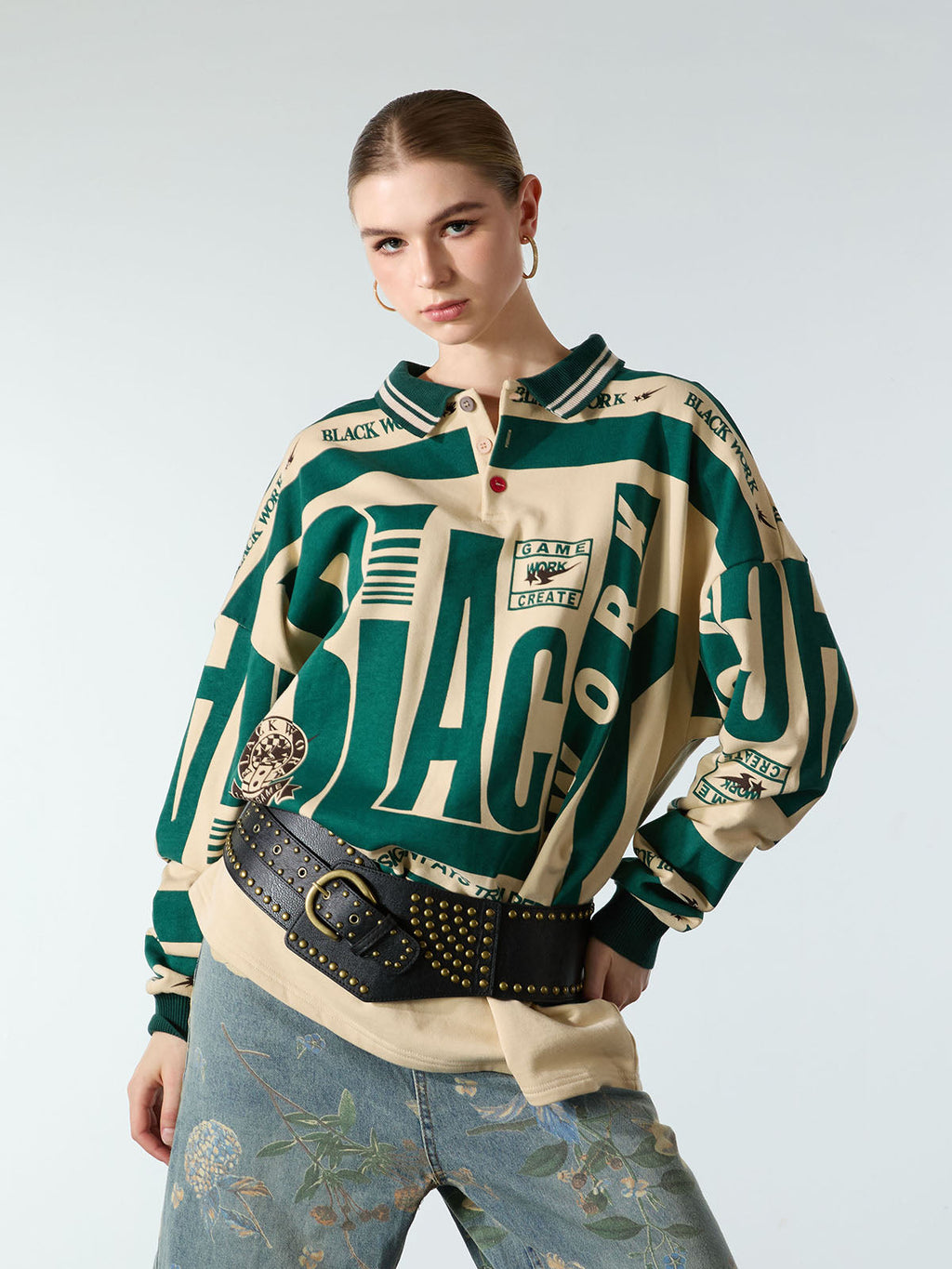 Retro Typography Polo T-Shirt