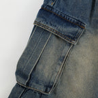 Vintage Washed Workwear Denim Shorts