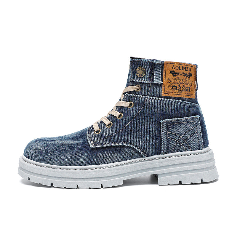 Męskie wysokie buty jeansowe