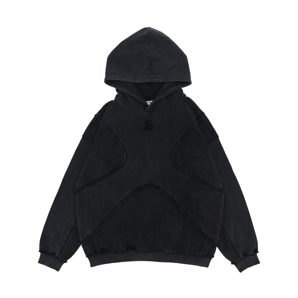 Washed Hoodie | Panelled Streetwear Pullover