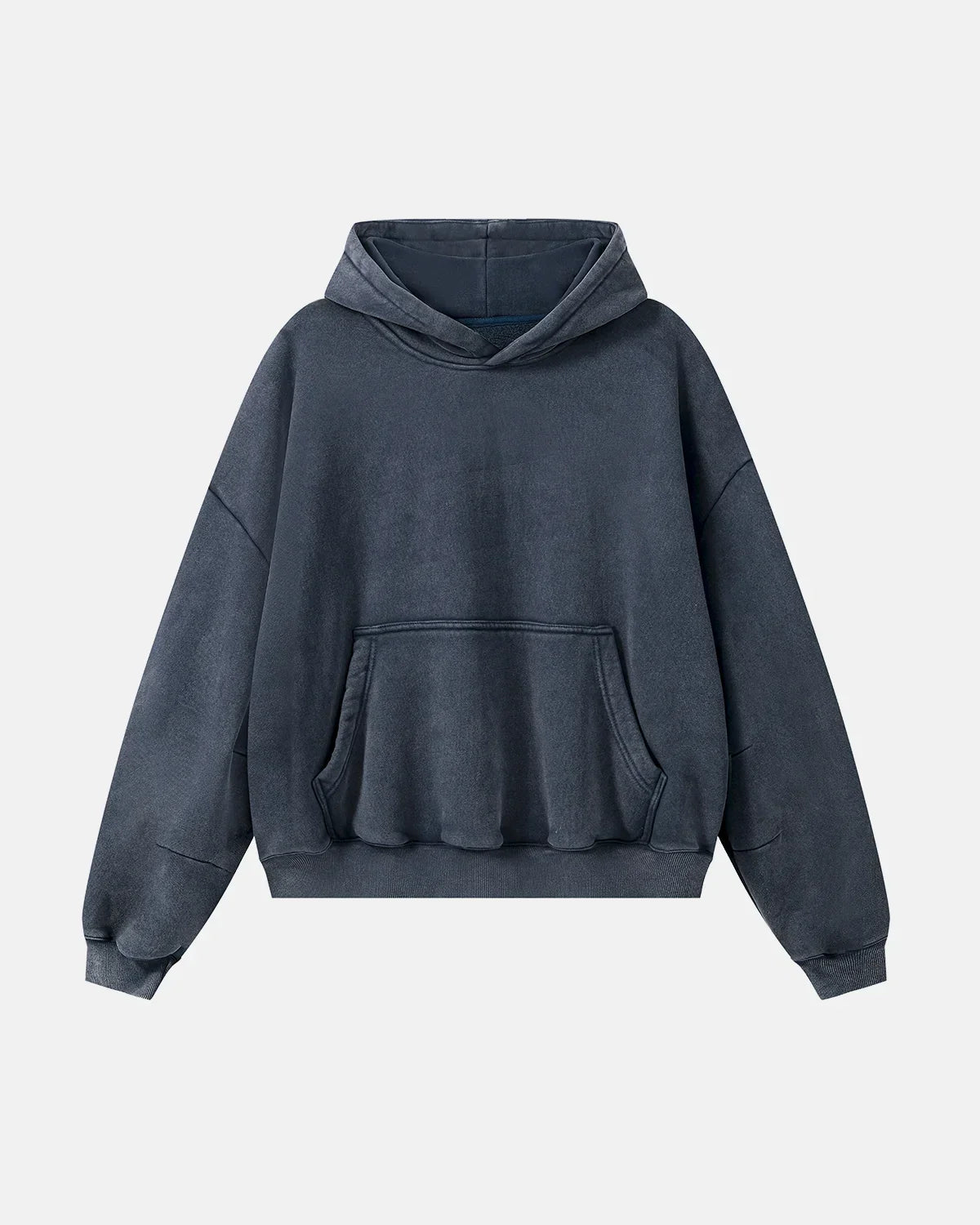Washed Fleece Boxy Hoodie Relaxed Streetwear