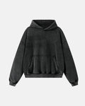 Washed Fleece Boxy Hoodie Relaxed Streetwear