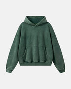 Washed Fleece Boxy Hoodie Relaxed Streetwear