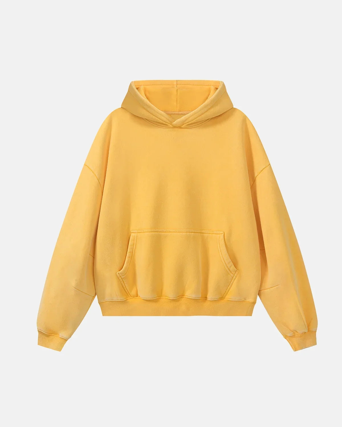 Washed Fleece Boxy Hoodie Relaxed Streetwear