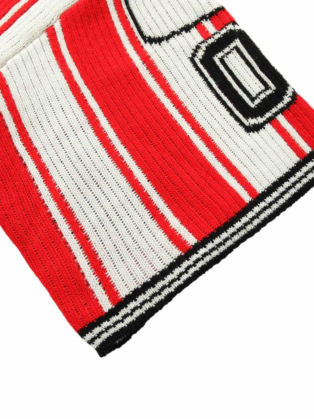Jersey de punto rojo a rayas de manga corta para hombre