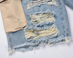 Distressed Cargo Denim Shorts
