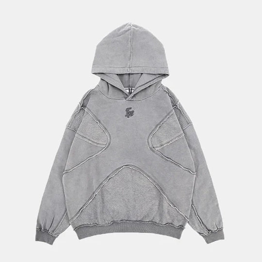 Washed Hoodie | Panelled Streetwear Pullover
