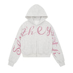 STELLAR | Rhinestone Script Zip Hoodie - Drenn
