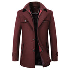 Men's Elegant Long Wool Blend Coat