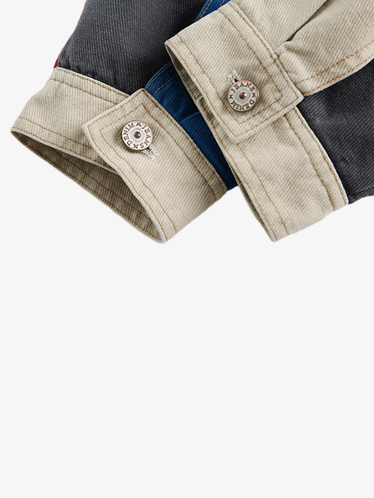 Chaqueta de trabajo con bloques de color y diseño de patchwork