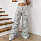 Women's High-Waisted Wide-Leg Cargo Pants