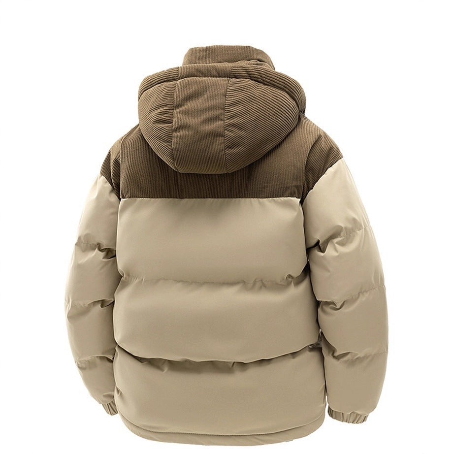 Men's Hooded Winter Puffer Jacket with Detachable Hood
