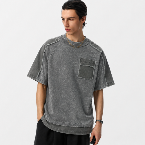 Exposed Seam Washed T Shirt - Drenn