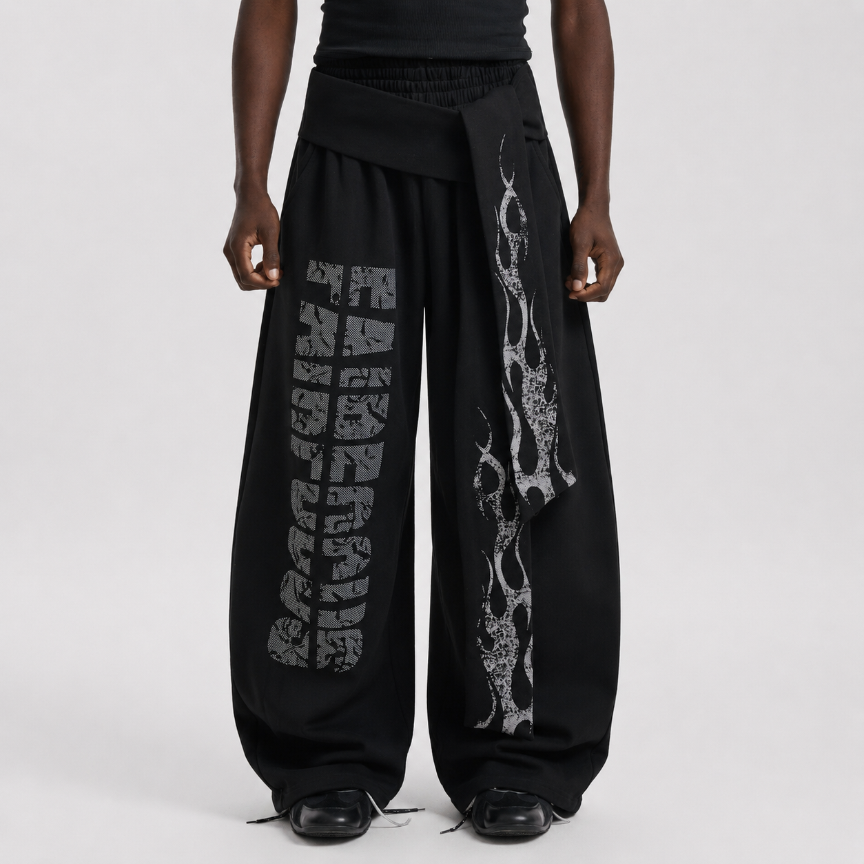 Dark Street Letter Flame Sweatpants - Drenn