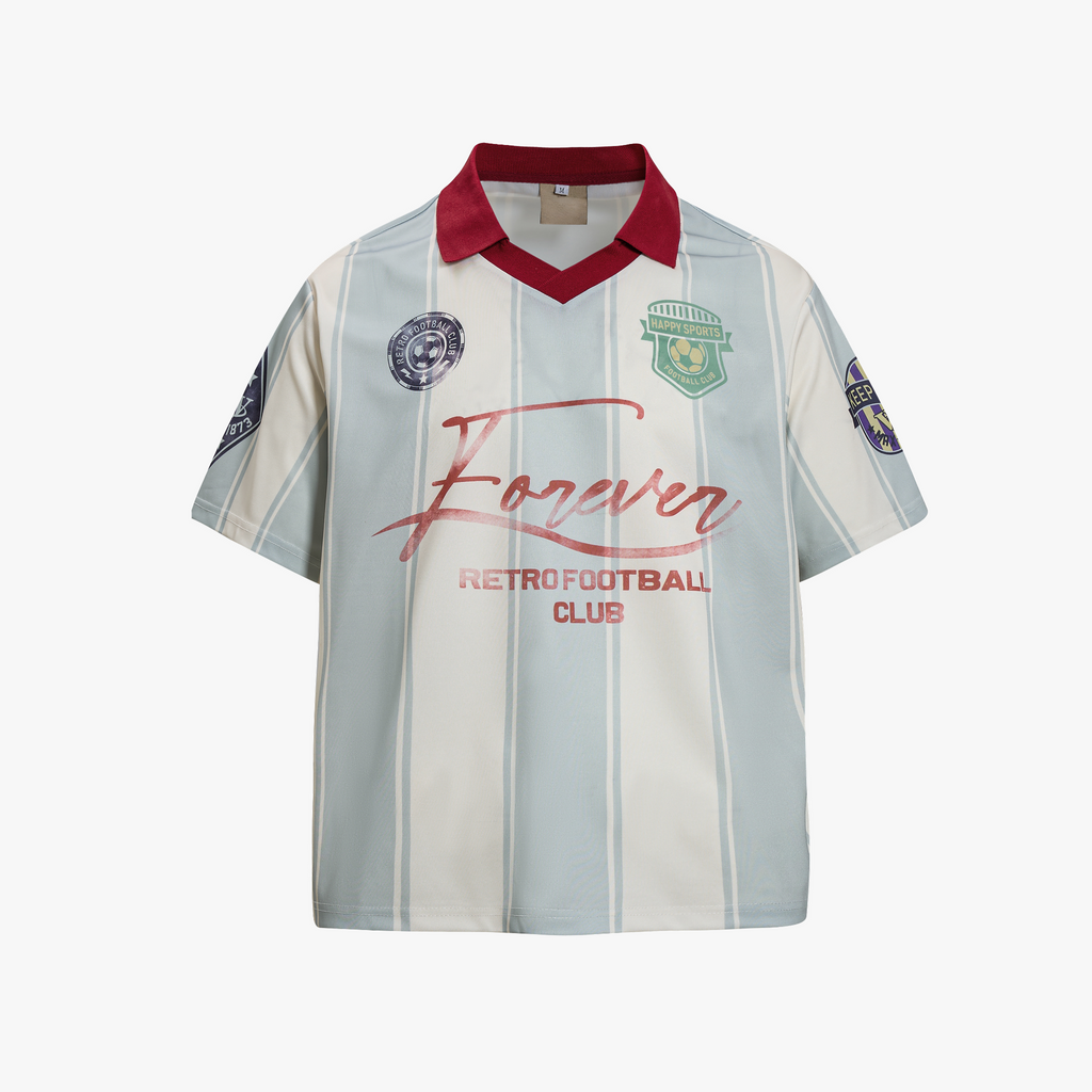 Retro Striped Football Club Jersey T-Shirt - Drenn