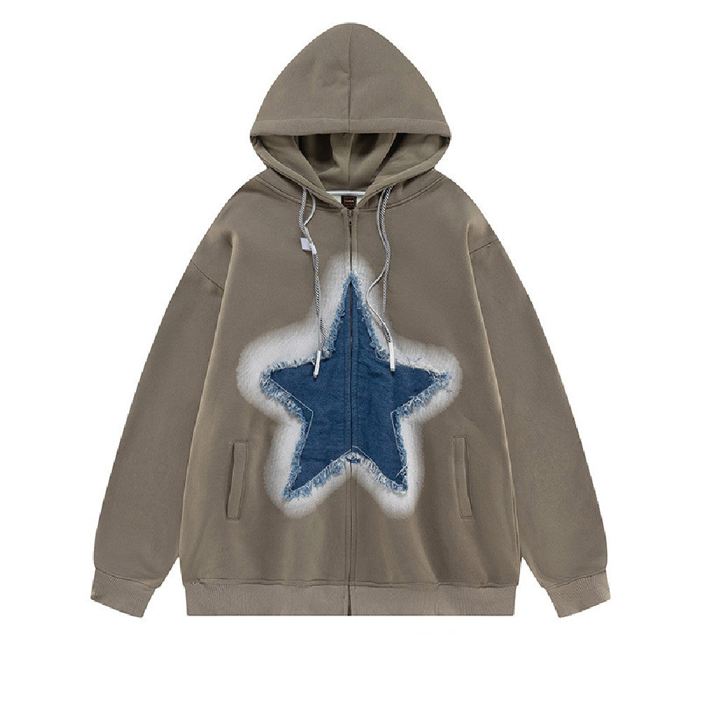 Unisex Star Graphic Gothic Hoodie