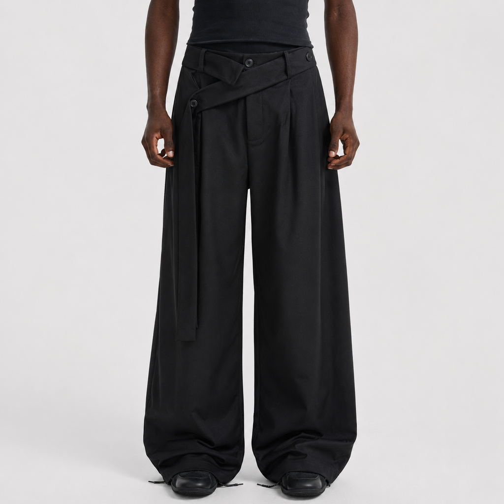 Pleated Belted Machete Track Pants - Drenn