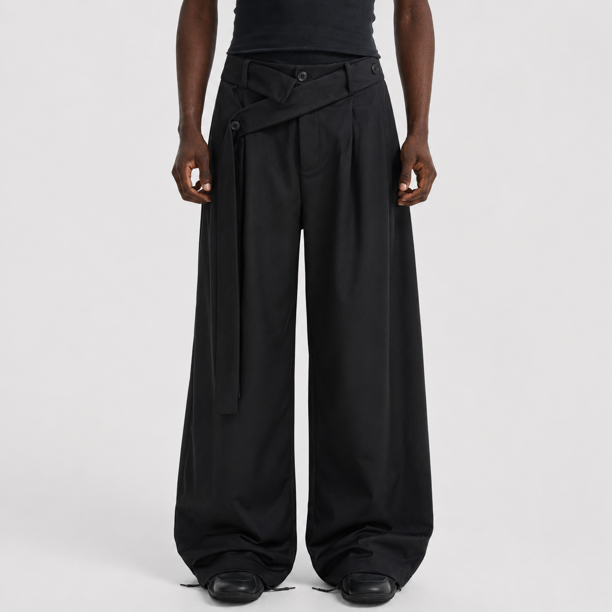 Pleated Belted Machete Track Pants - Drenn