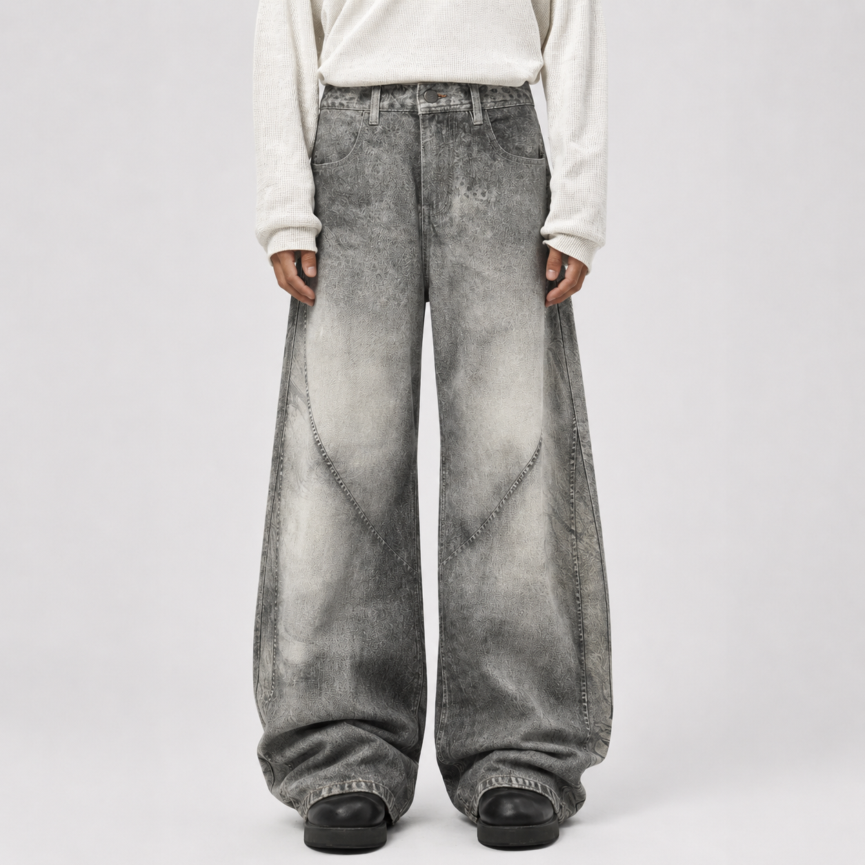 Vintage Heavy Distressed Washed Barrel Jeans - Drenn