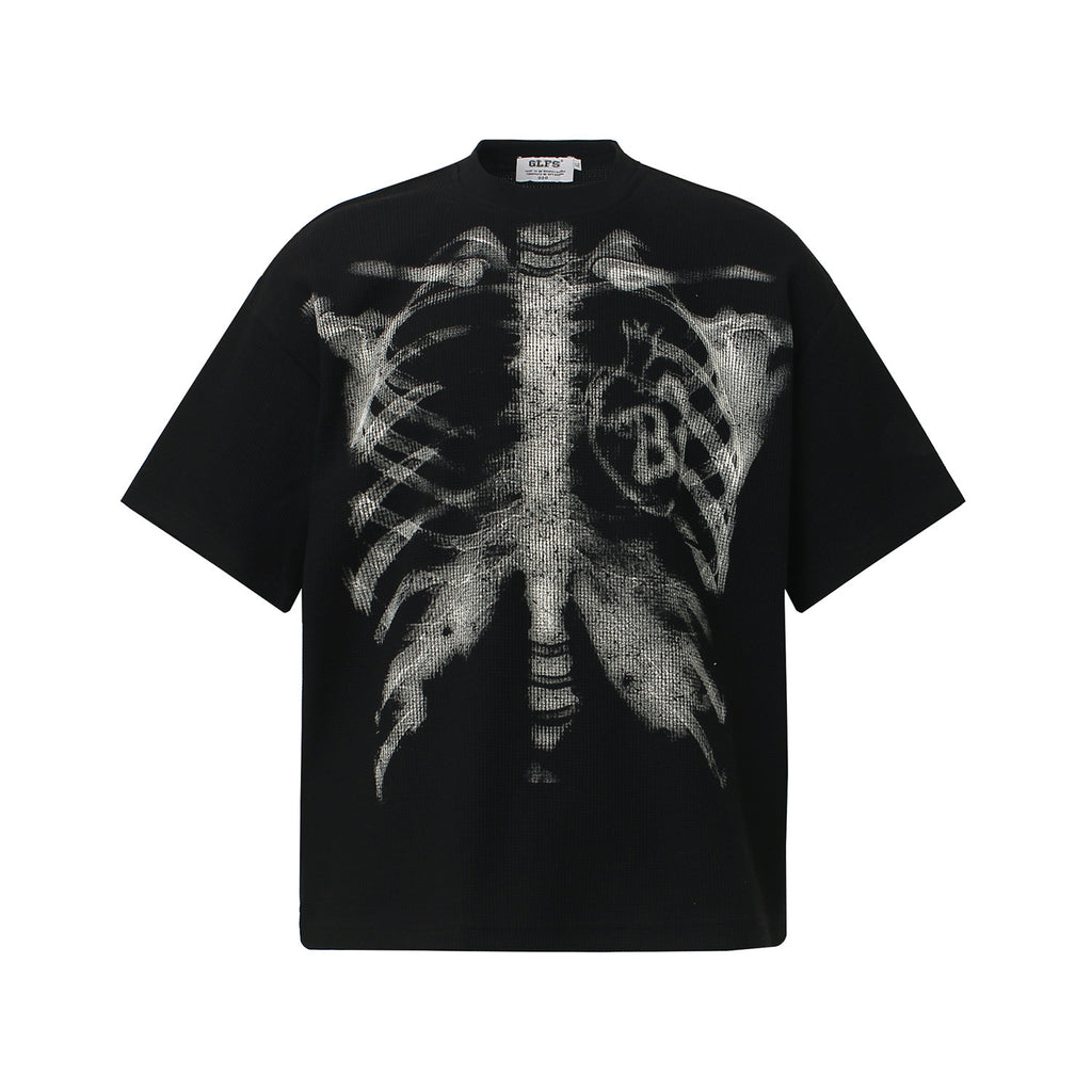 Retro Streetwear Waffle‑Knit T-Shirt