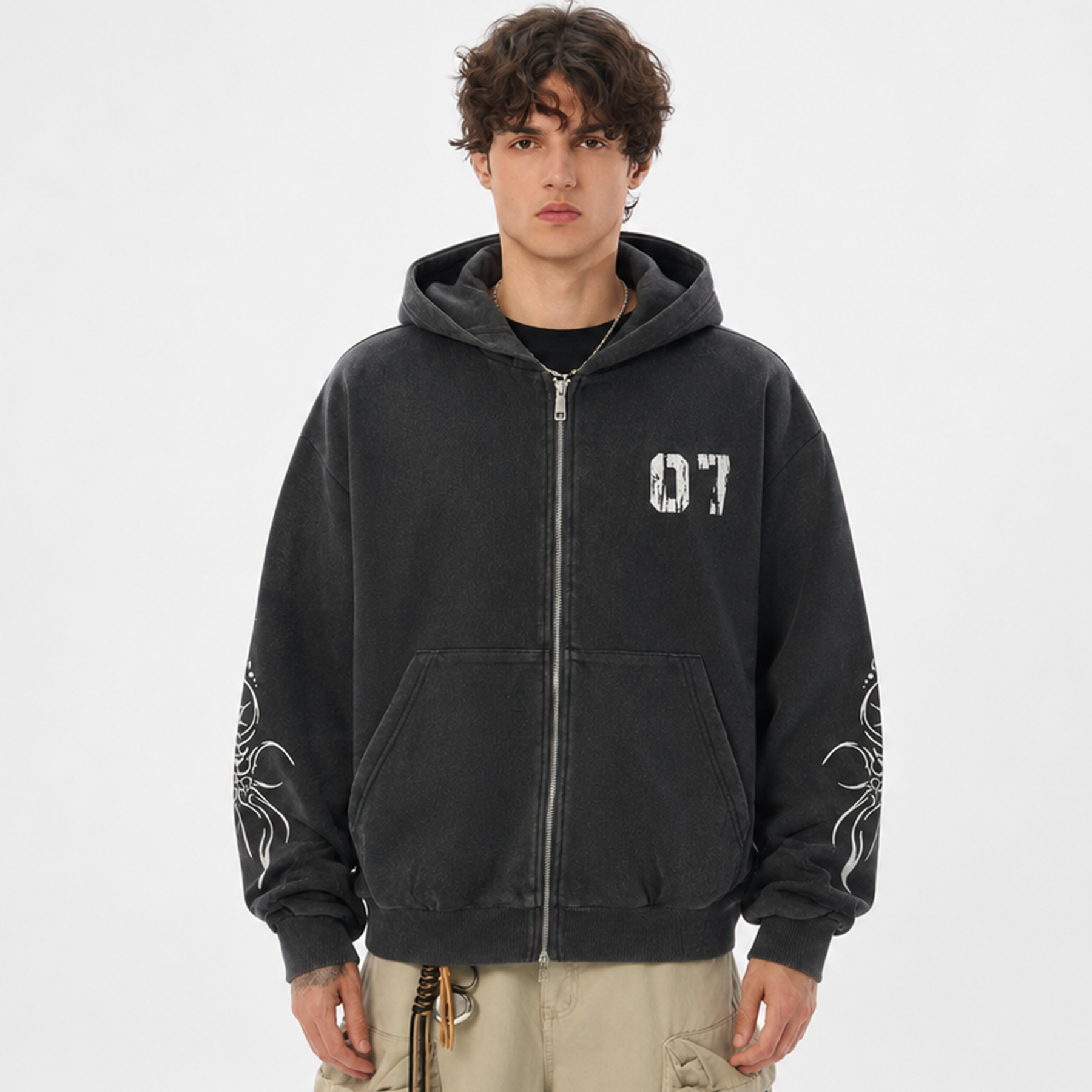 Gothic Tree Graphic Oversized Hoodie - Drenn
