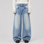 Vintage Washed Patchwork Distressed Scimitar Jeans - Drenn