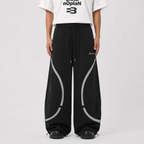 Retro Contrast Panel Drawstring Sweatpants - Drenn