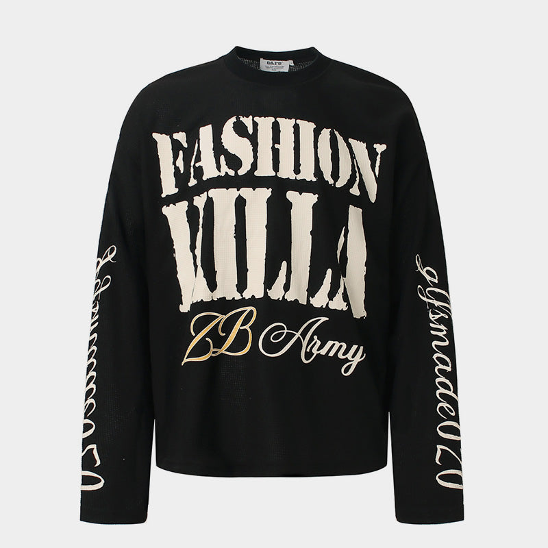 Graphic Letter Sweatshirt | Crew Neck Long Sleeve Pullover - Drenn