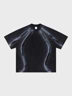 Camiseta negra oversize de punto de algodón para hombre
