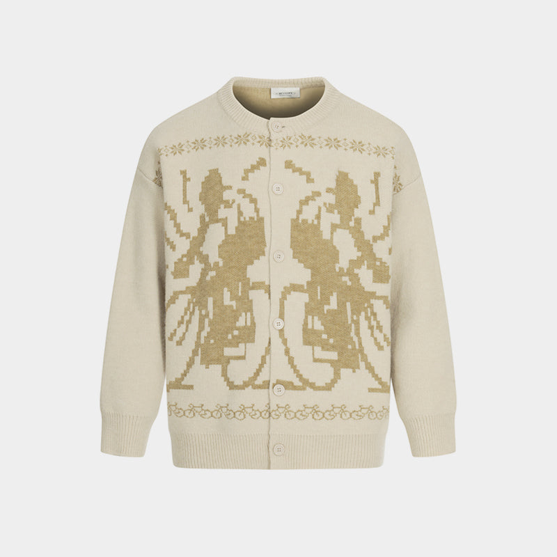 Cyclist Graphic | Knit Retro Cardigan - Drenn