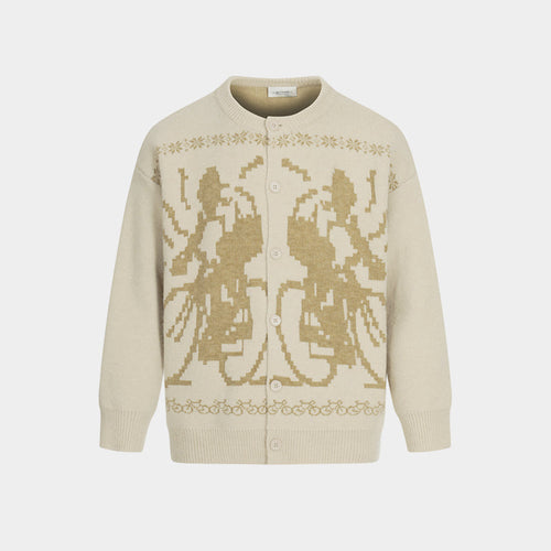 Cyclist Graphic | Knit Retro Cardigan - Drenn