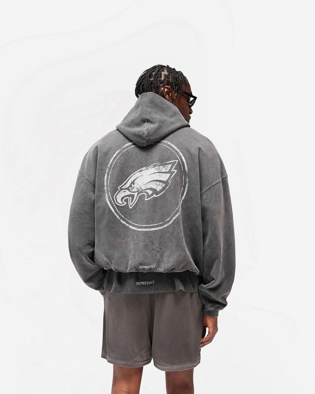 Drenn Vintage Grey Philadelphia Eagles Graphic Hoodie