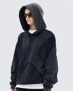 Washed Hoodie | Panelled Streetwear Pullover
