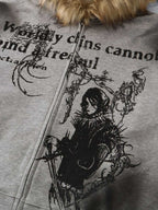 Graphic Print Hooded Jacket for Men
