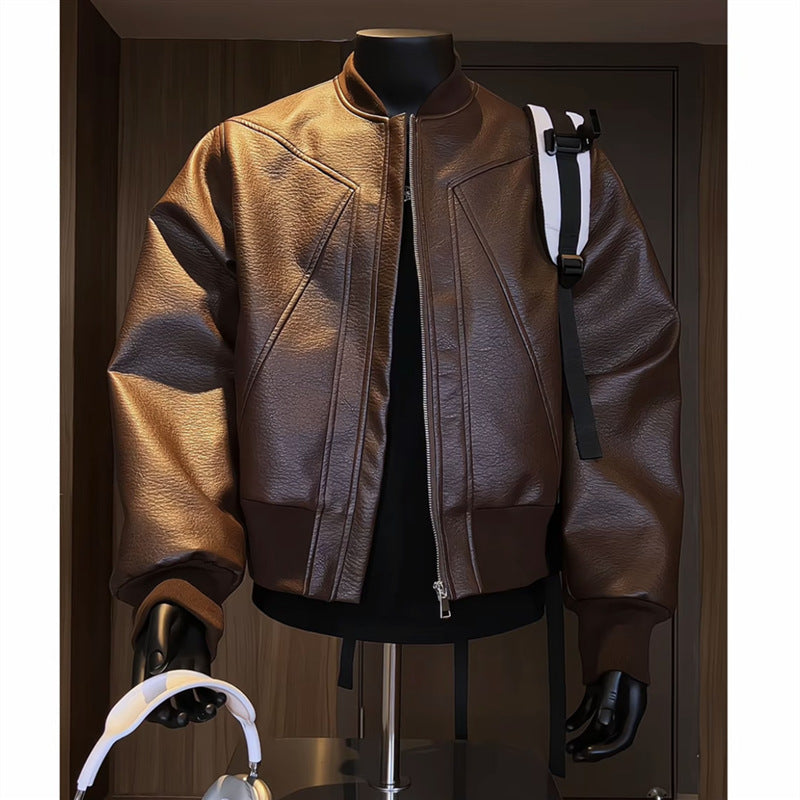 Men's Vintage Faux Leather Motorcycle Jacket