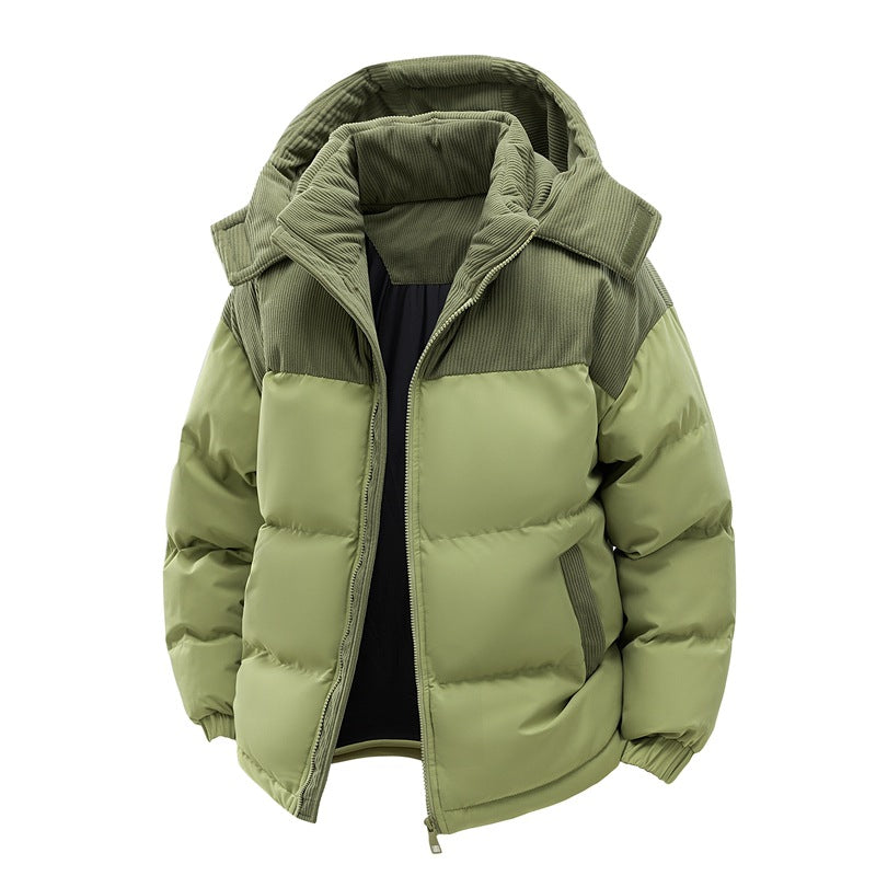 Men's Hooded Winter Puffer Jacket with Detachable Hood