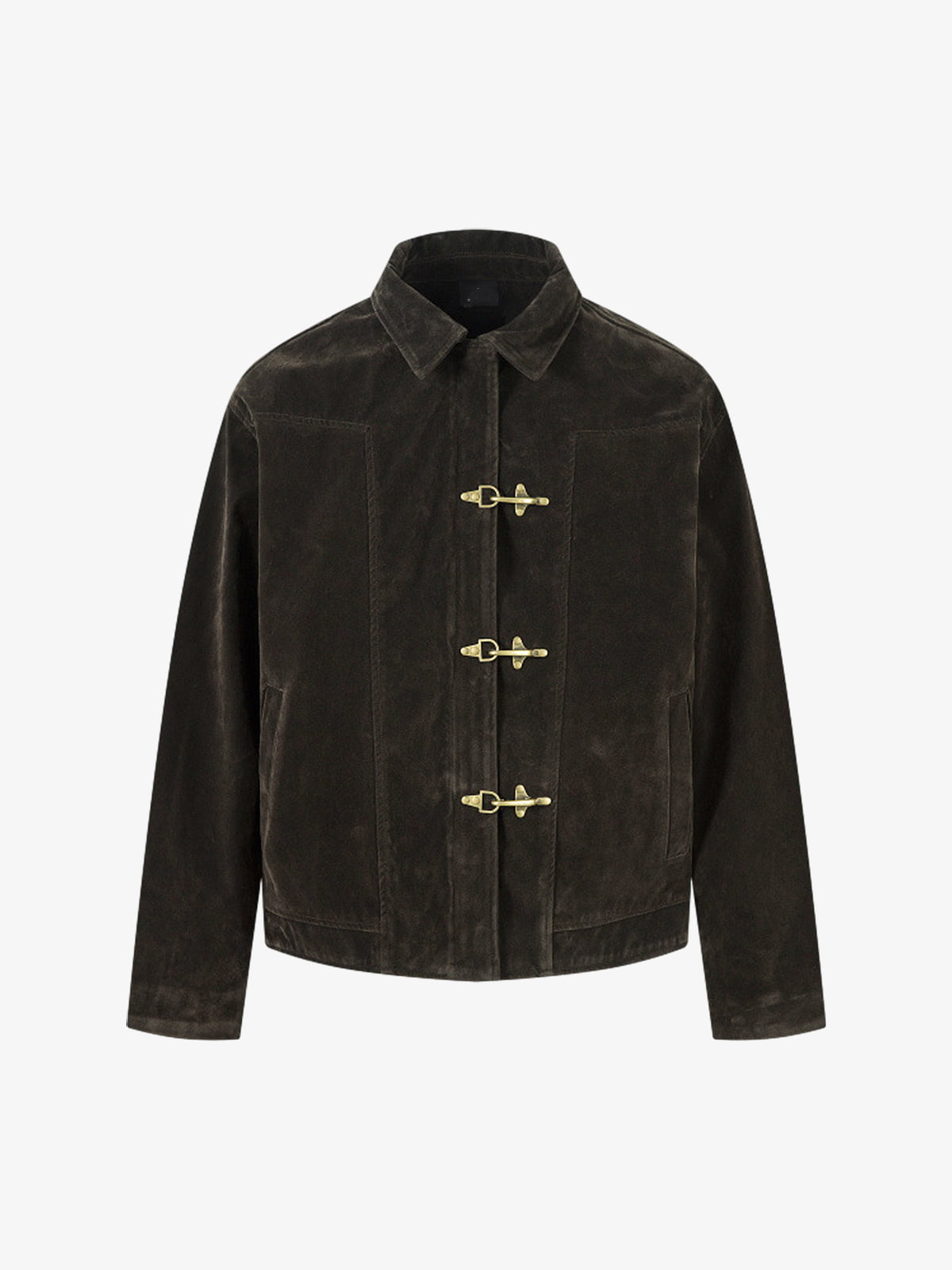 Chaqueta bomber retro con solapa de botones metálicos