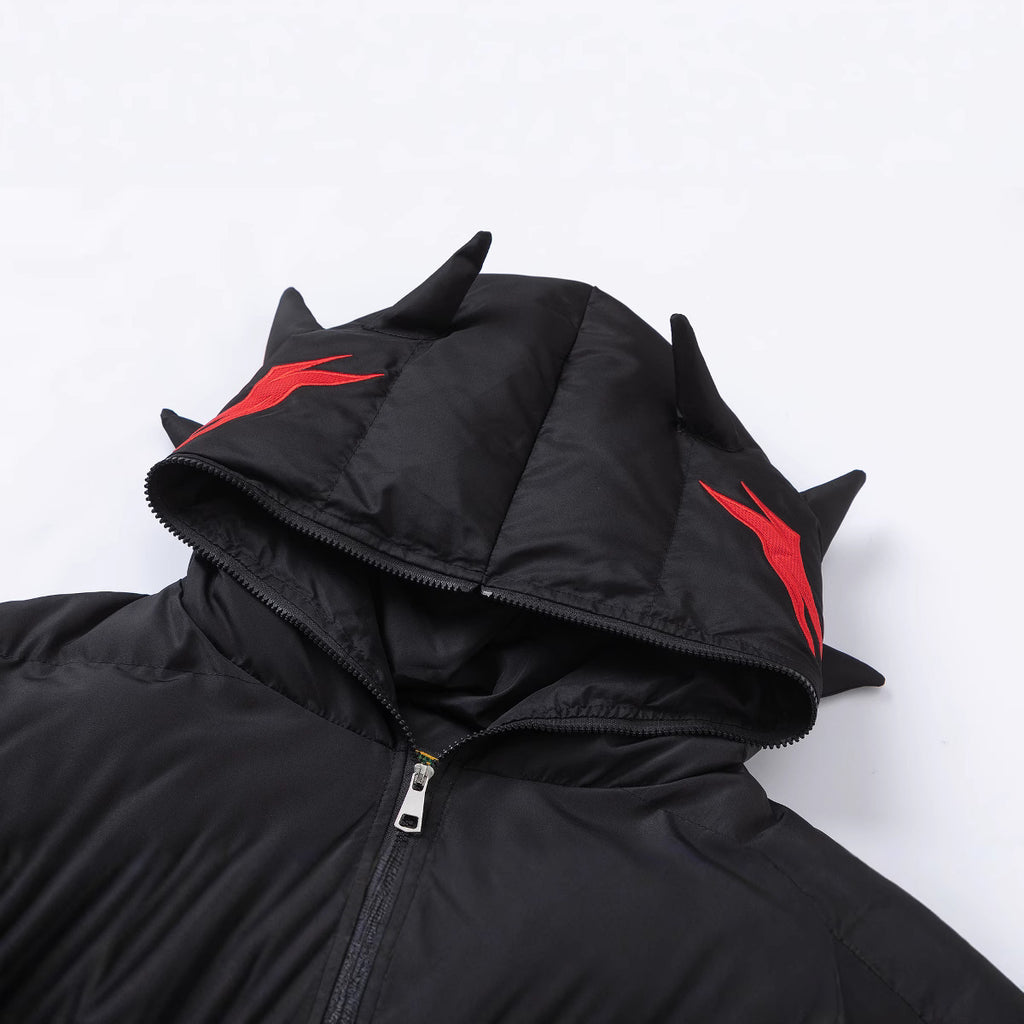 Black Cotton‑Padded High Street Workwear Jacket