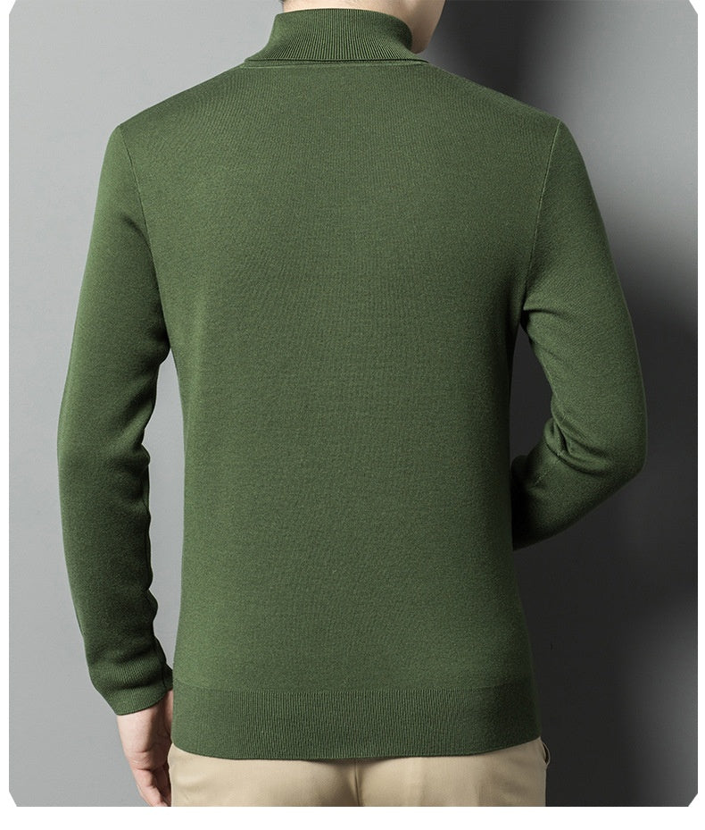 Men’s Slim Fit Turtleneck Sweater | Anti-Pilling Knitted Winter Pullover