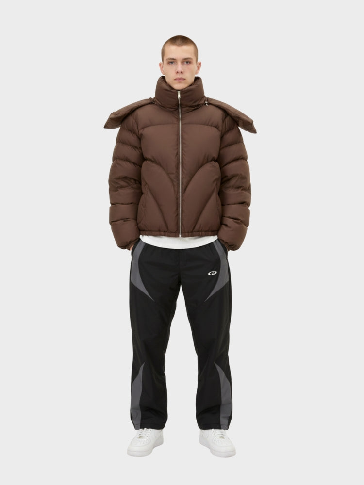 Quilted Puffer Jacket with Removable Hood