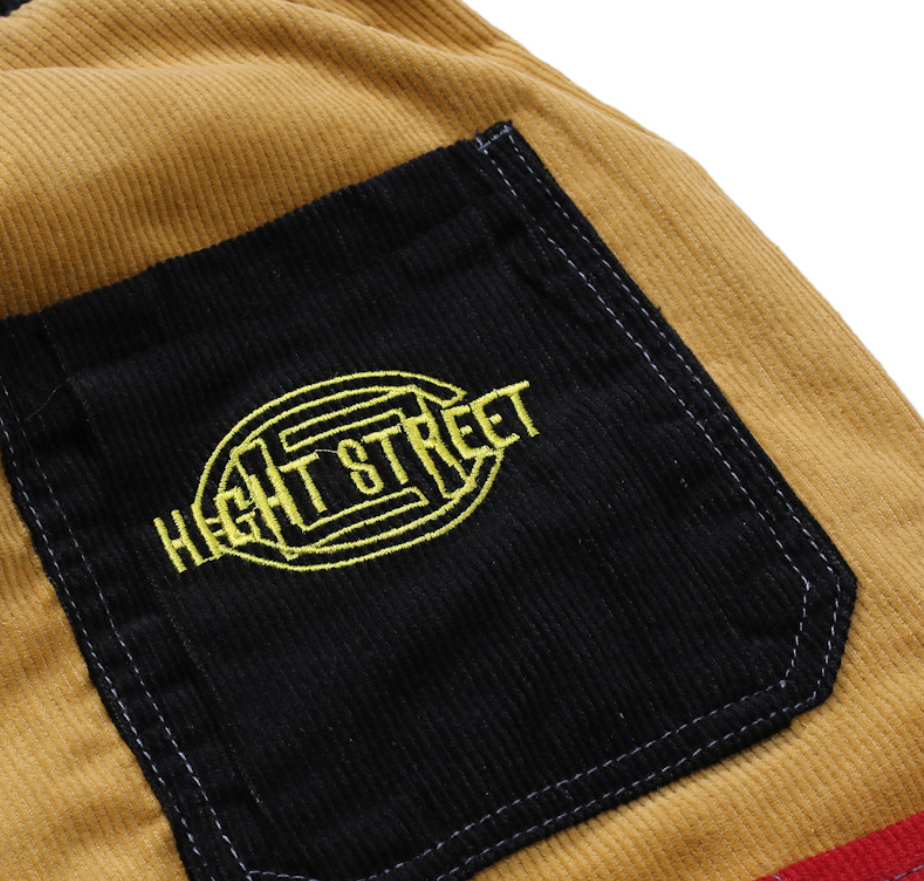 Color block corduroy jogger pants