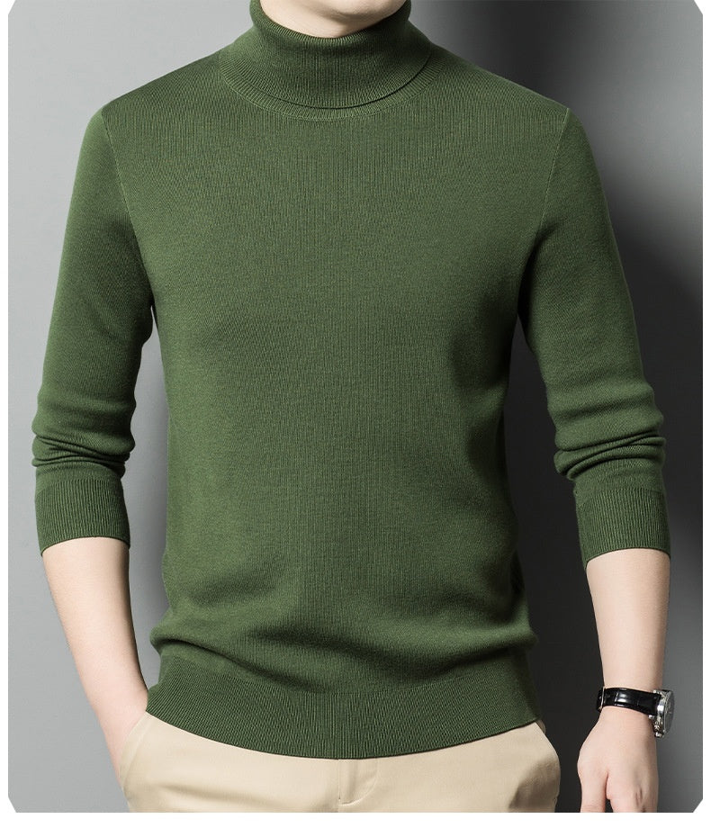 Men’s Slim Fit Turtleneck Sweater | Anti-Pilling Knitted Winter Pullover