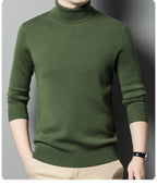 Men’s Slim Fit Turtleneck Sweater | Anti-Pilling Knitted Winter Pullover