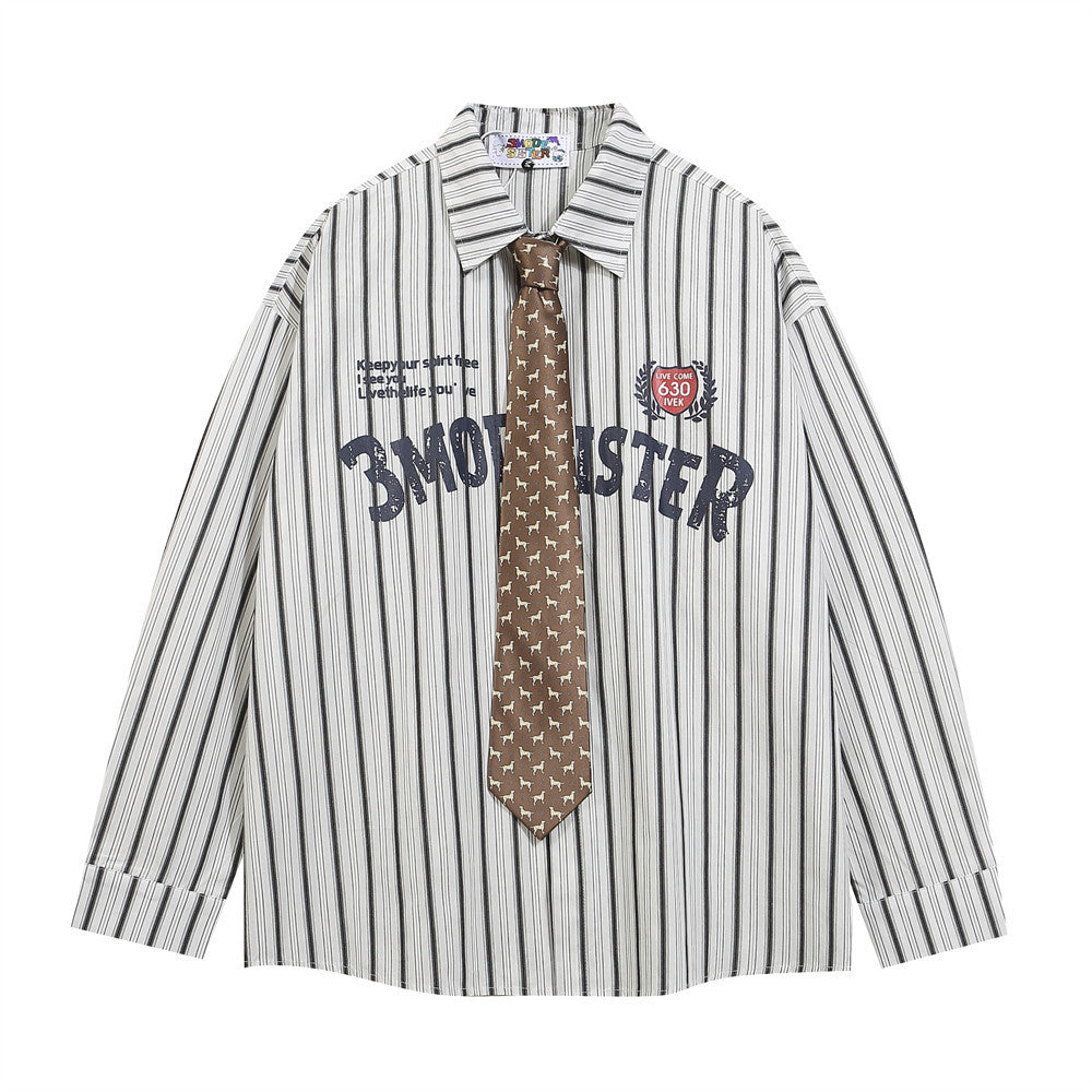 Men's Striped Printed Cotton Shirt