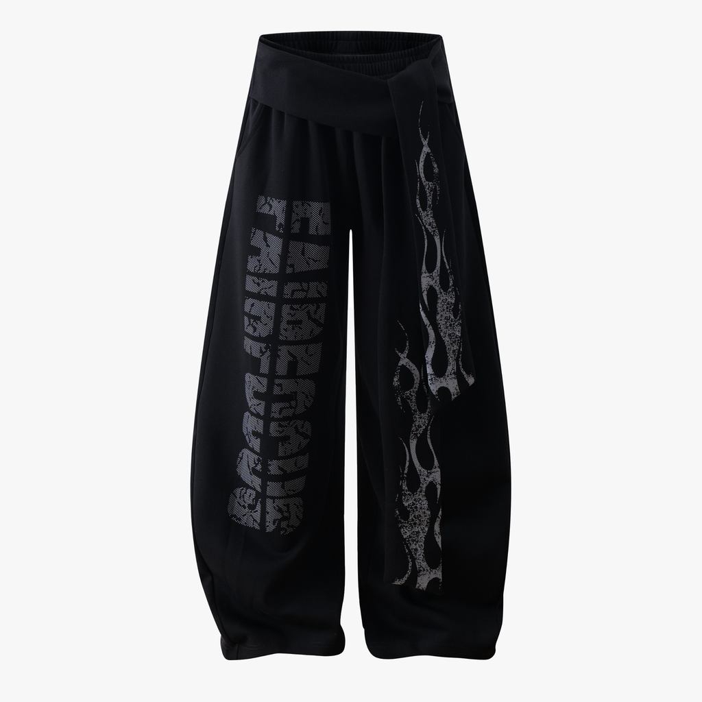 Dark Street Letter Flame Sweatpants - Drenn