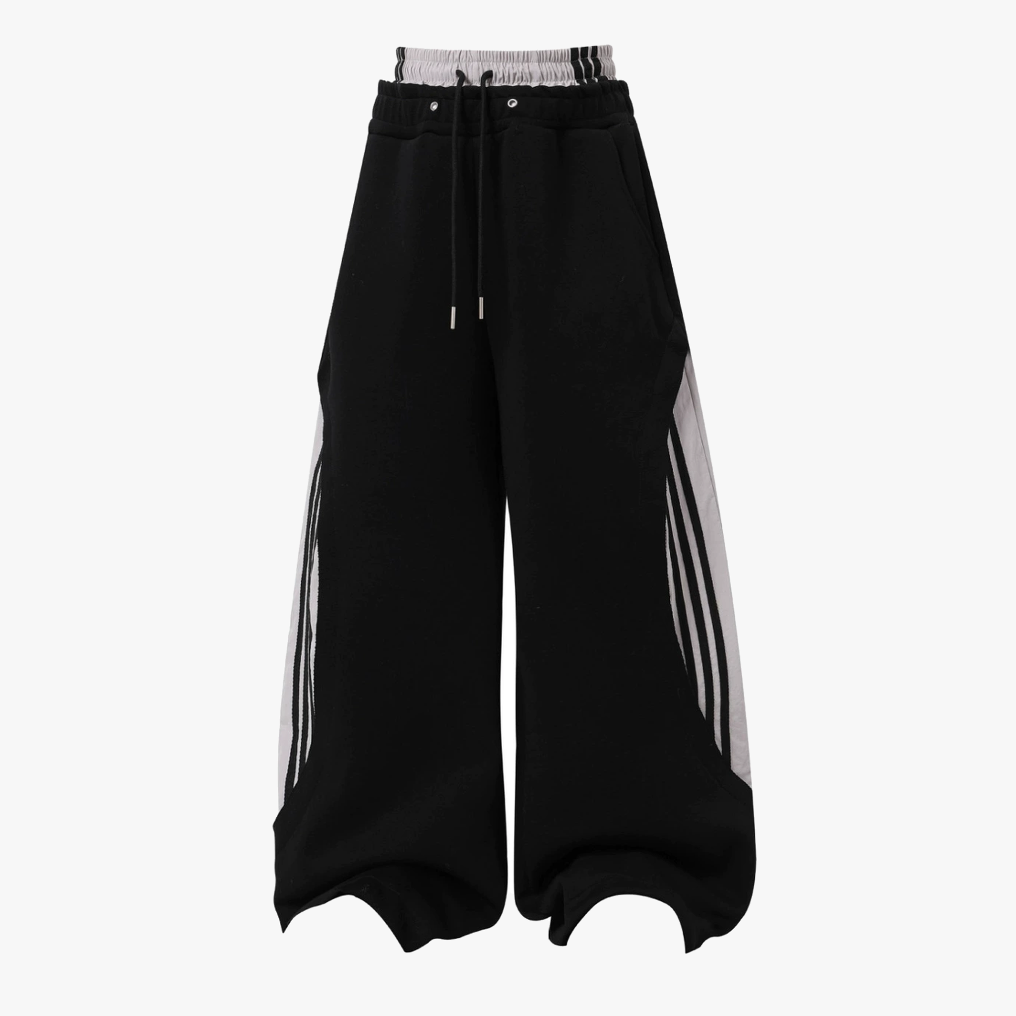 Striped Panel Wide Leg Sweatpants - Drenn