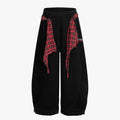 Street Detachable Plaid Waistband Machete Casual Pants - Drenn